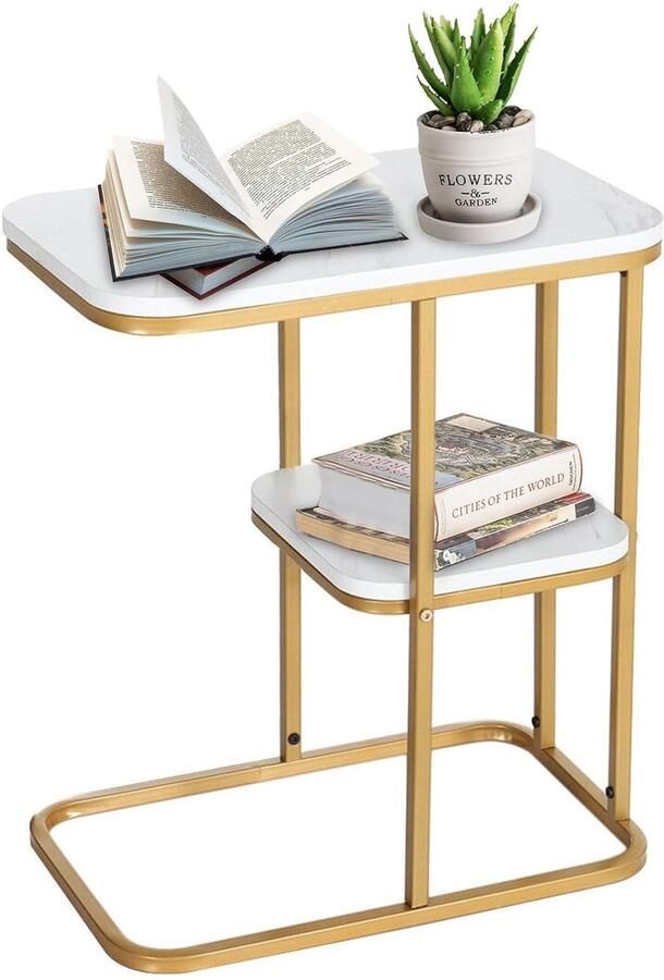 C-vormige bijzettafel modern design multifunctioneel 1 stuk