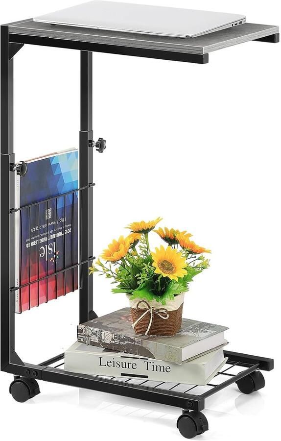 C-vormige bijzettafel multifunctioneel industrieel design 1 stuk