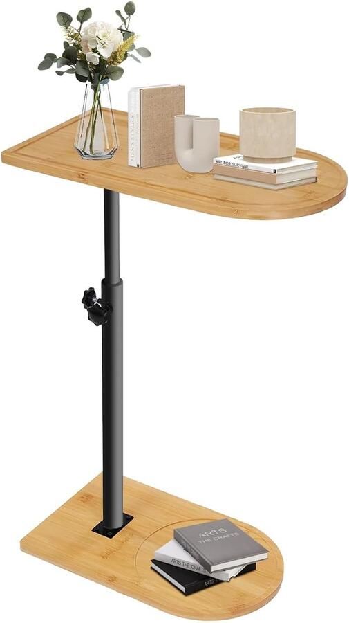 C-vormige bijzettafel verstelbaar bamboehout modern design