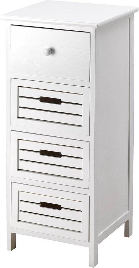 C656838 chest of drawers with 4 drawers white 35 x 30 x 81 H by King Home