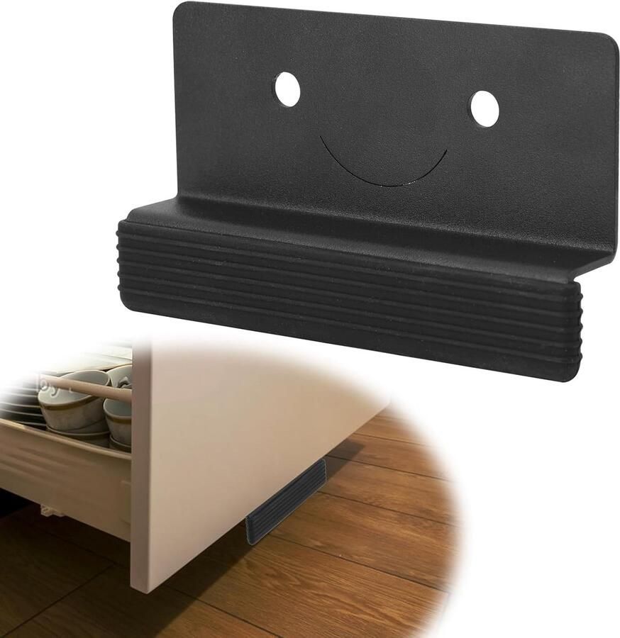 Cabinet Handle Cabinet Handle Opener with 2 Screws and 1 Paste Black Metal Trash Can Cabinet Handle Opener Handsfree Cabinet Handle for Trash Can Drawer Cupboard