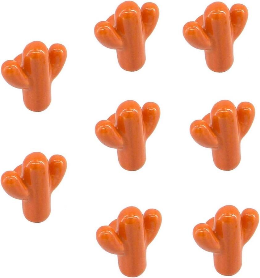 Cactus vormige keramische lade knoppen met zinklegering Base Set van 8 Oranje Voor kabinet dressoir en garderobe