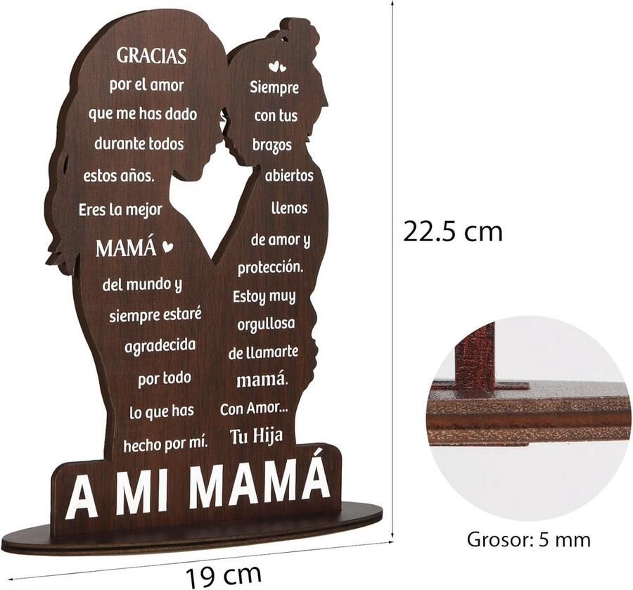 Cadeau voor moeder: houten tafel van Spaans design 23 x 15 5 cm