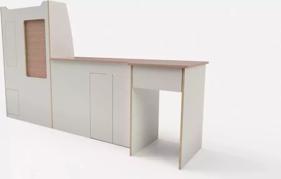 Camper Meubilair Keukenkast Camper Meubel T5 T6 L1 Zelfbouwpakket Berken Multiplex wit HPL