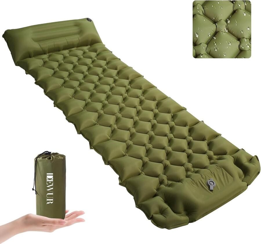 Camping isomat zelfopblazend 10 cm dik ultralicht outdoor opblaasbare luchtmatras