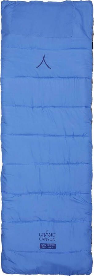 Campingbed-oplegger zachte en goed isolerende veldbed-topper met polyestervulling tas voor kussens aan beide zijden bruikbaar (blauw of grijs)