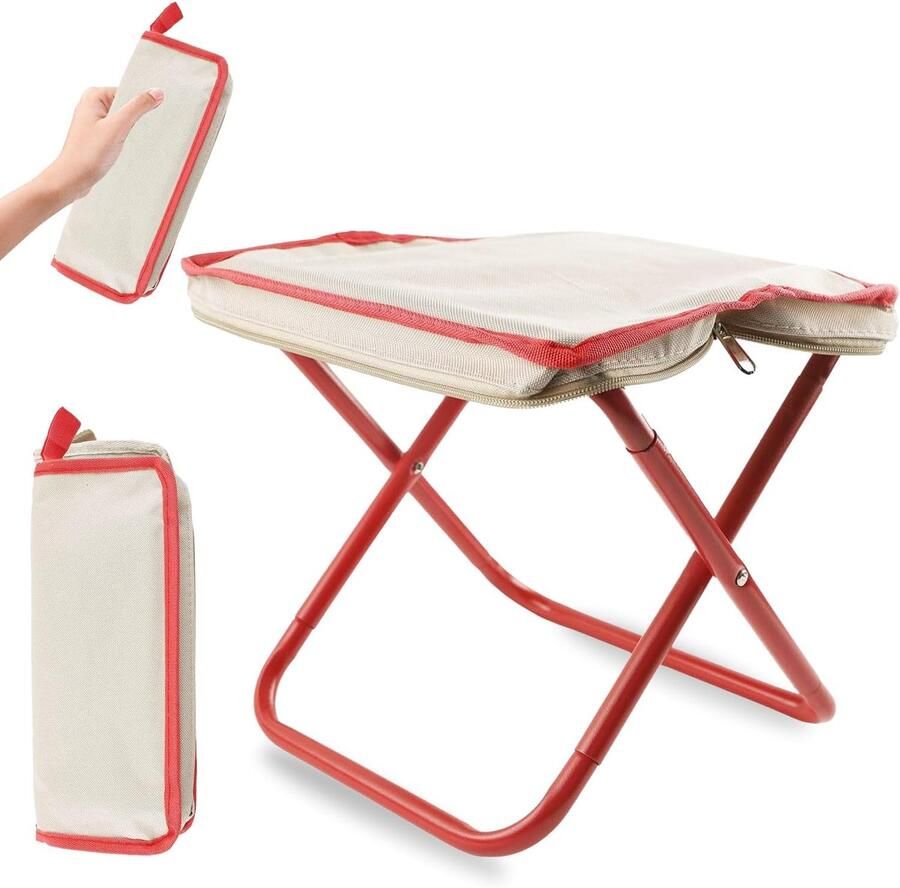 Campingkruk mechanische klapkruk mini-klapstoel lichte zitting opvouwbare kruk opvouwbare campingkruk lichtgewicht stoel opvouwbaar voor reizen wandelen vissen grillen strand tuin