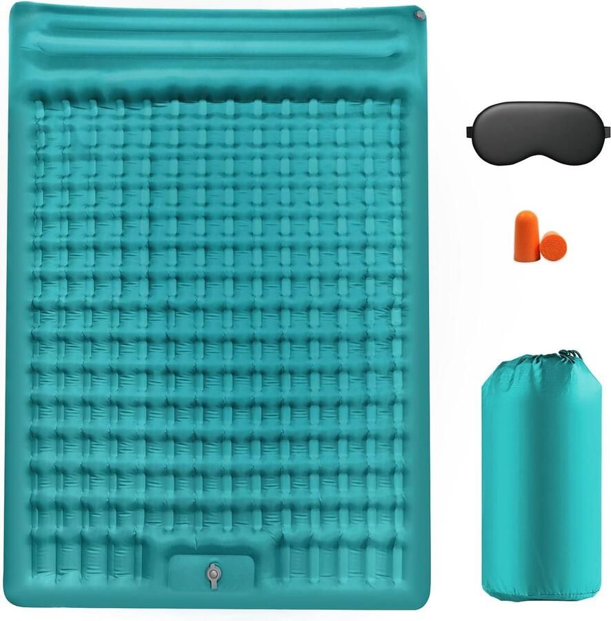 Campingmat isolerend voor 2 personen zelfopblazend luchtmatras outdoor camping matras isomat opvouwbaar ultralicht luchtbed met kussen opblaasbaar bed campingmat voor tent