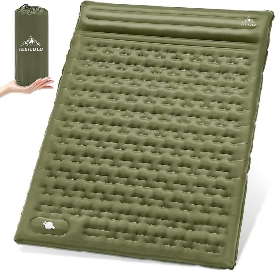 Campingslaapmat 196 x 140 cm slaapmat voor 2 personen 12 cm verdikte zelfopblazende slaapmatten opblaasbaar kampeermatras voor outdoor-wandeltent backpacken