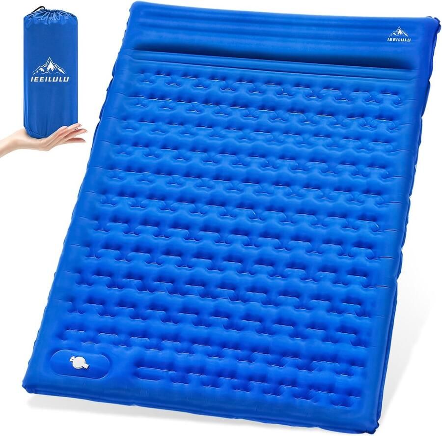 Campingslaapmat 196 x 140 cm slaapmat voor 2 personen 12 cm verdikte zelfopblazende slaapmatten opblaasbaar kampeermatras voor outdoor-wandeltent backpacken