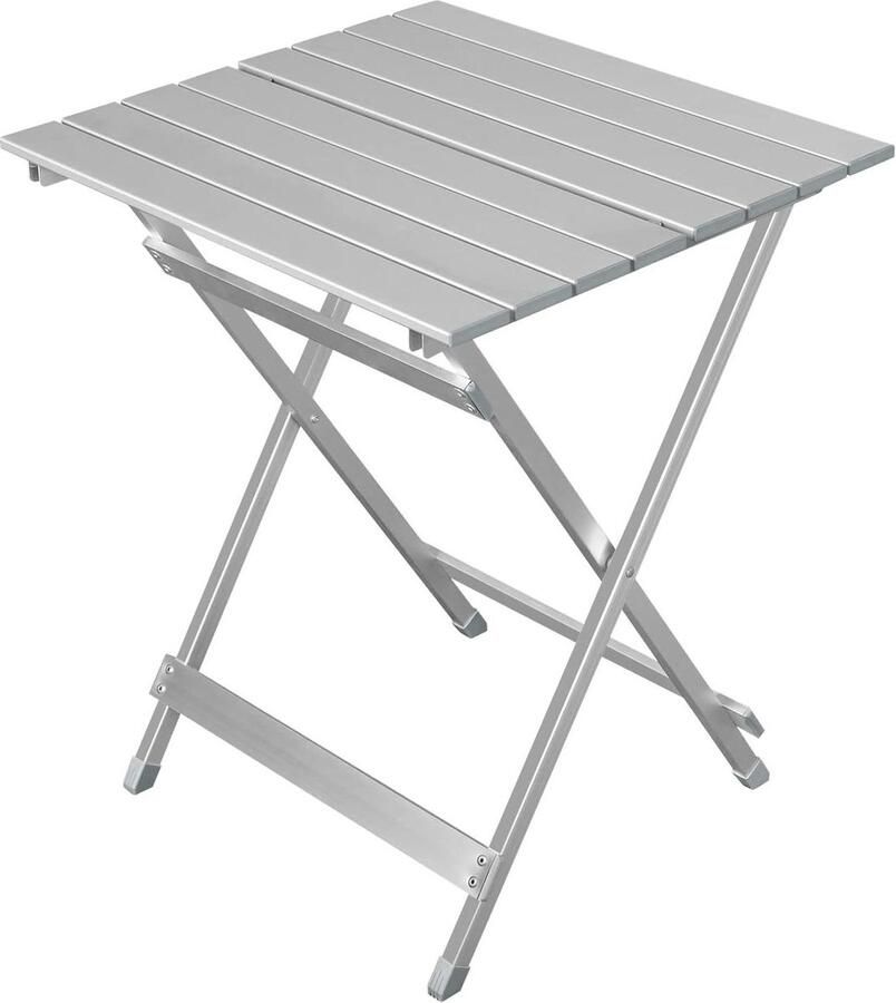 Campingtafel van aluminium inklapbare bijzettafel picknicktafel voor op balkon ultralicht en draagbaar opvouwbaar 505 x 47 x 595 cm zilver bijzettafel buiten