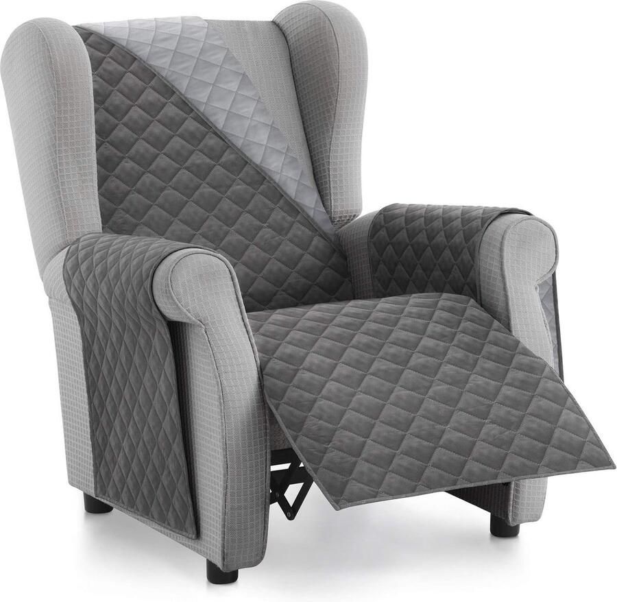 Candala Gewatteerde beschermende bankhoezen MALU Afmeting 1 Plaats Relax Ideaal kinderen huisdieren Omkeerbare beschermhoes. Kleur Grijs