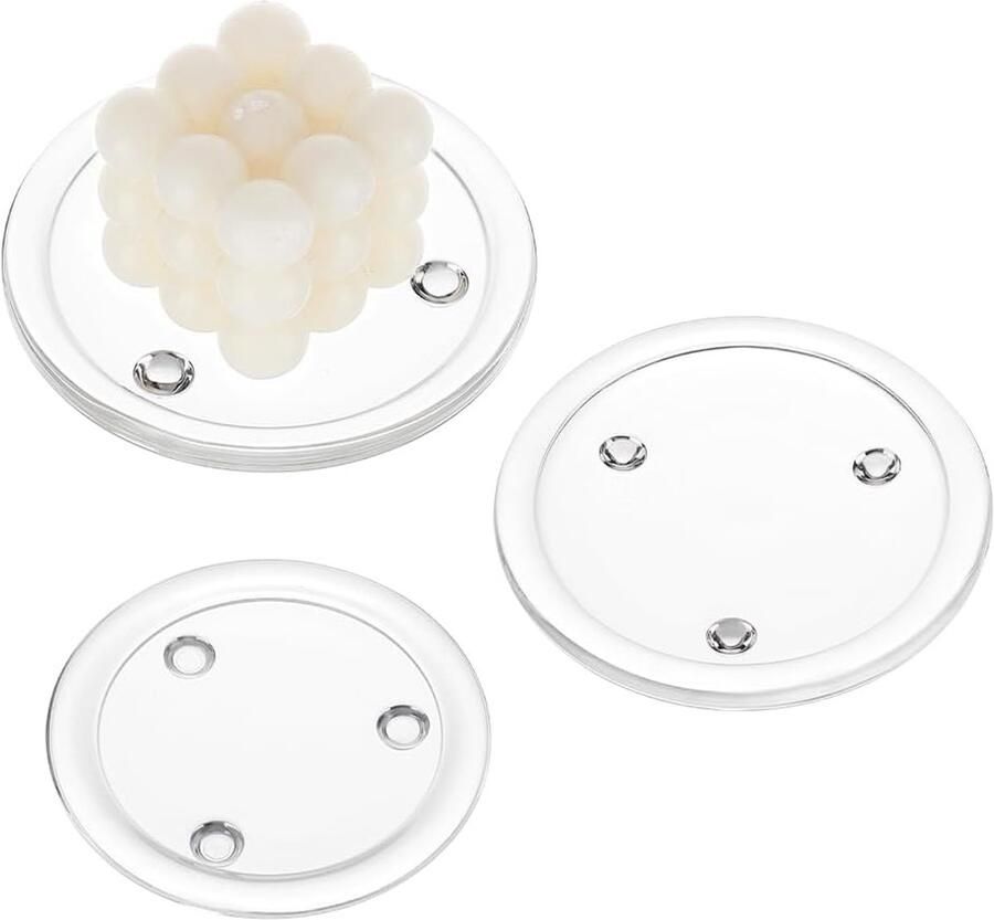 Candle Holders 4 4 4.3 5 Glas Pillar Candle Tray Ronde Kaarsenstandaard Duidelijke Kaarsenschotel Transparante Kaarsenhouder voor Thuis Eettafel Bruiloft Decoratie