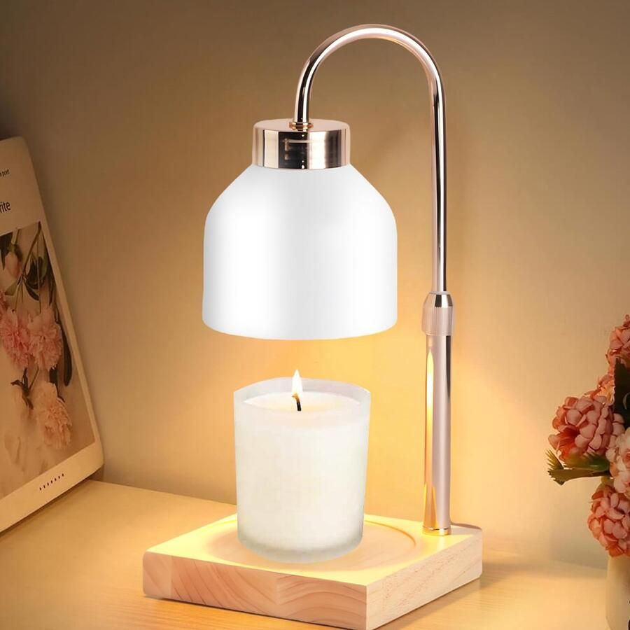 Candle Warmer Electric Fragrance Lamp with Timer and Dimmer Modern Electric Candle Warmer Lamp Height Adjustable Candle Lamp for Yoga Home Bedroom Without Candles