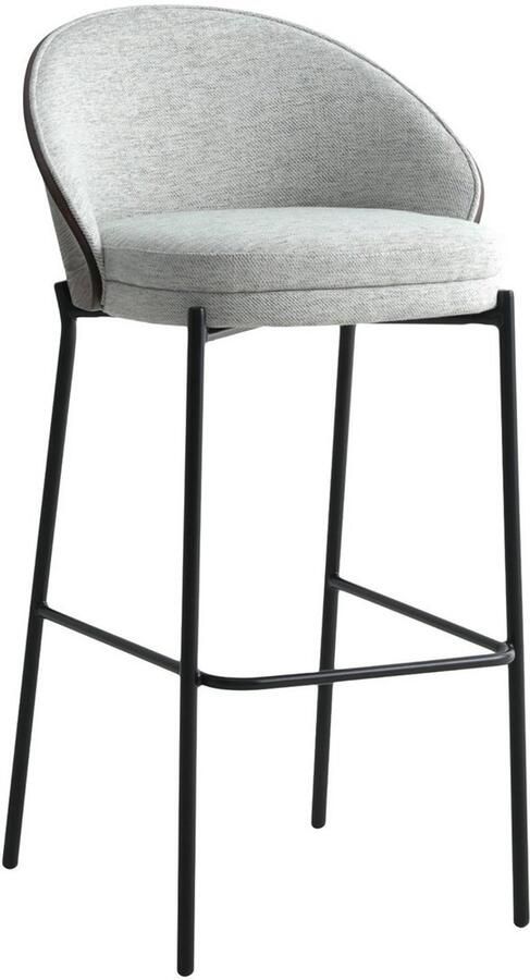 Canelas Bar Chair Set Barstool High Chair Modern Comfort 50x54x97 cm Stijlvol lichtgrijs en donkerbruine zwarte metalen poten