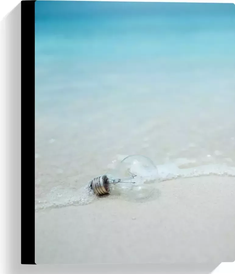 Canvas Lamp op het Strand 30x40 cm Foto op Canvas Schilderij (Wanddecoratie op Canvas)