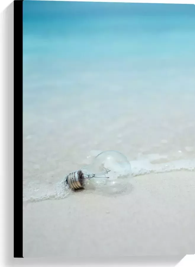 Canvas Lamp op het Strand 40x60 cm Foto op Canvas Schilderij (Wanddecoratie op Canvas)