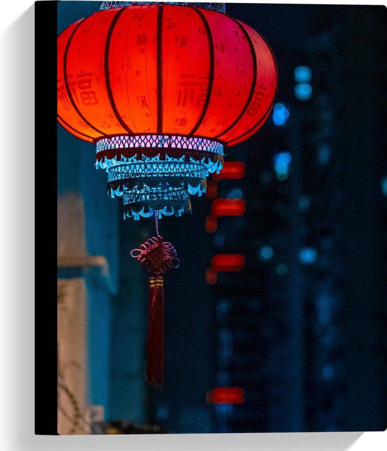 Canvas Lampion Stof Lamp Licht Tekst 30x40 cm Foto op Canvas Schilderij (Wanddecoratie op Canvas)
