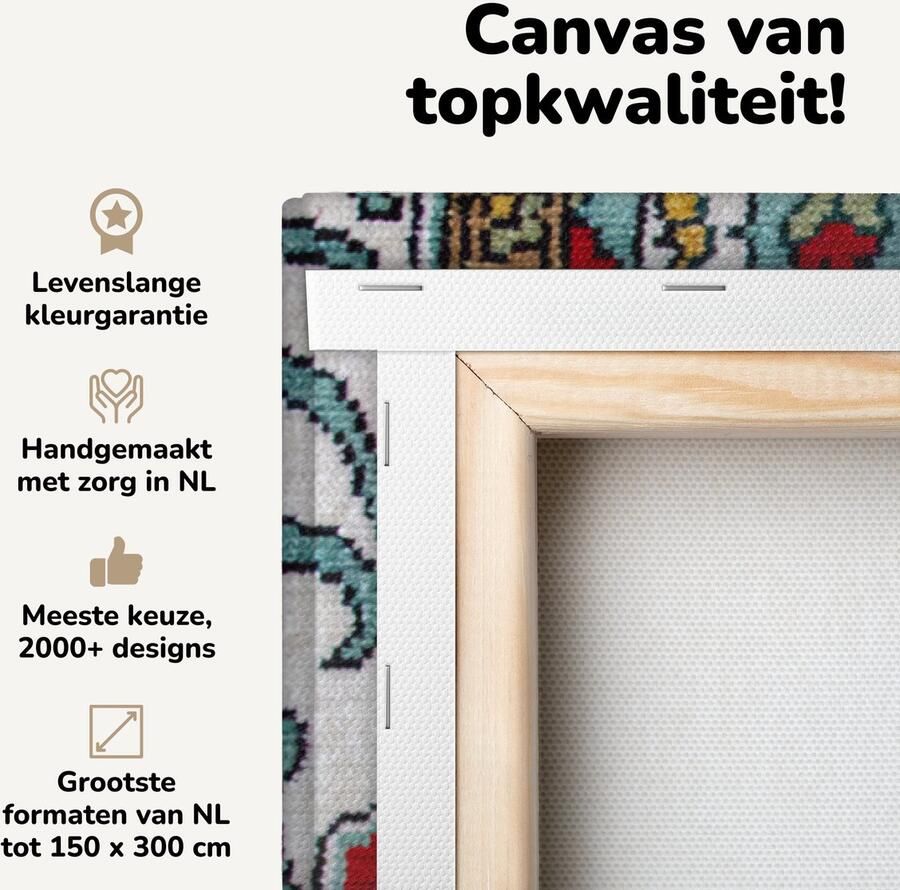 Canvas schilderij 120x80 cm Wanddecoratie Perzisch Tapijt Vloerkleed Kleuren Muurdecoratie woonkamer Slaapkamer decoratie Kamer accessoires Schilderijen op canvas - Foto 2