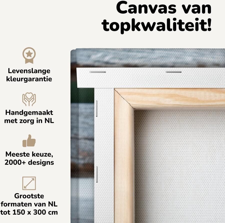 Canvas schilderij 120x90 cm Wanddecoratie Katten Bank Hout Muurdecoratie woonkamer Slaapkamer decoratie Kamer accessoires Schilderijen op canvas - Foto 2