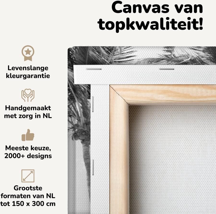 Canvas schilderij 120x80 cm Wanddecoratie Hangmat Strand Palmbomen Muurdecoratie woonkamer Slaapkamer decoratie Kamer accessoires Schilderijen op canvas - Foto 2