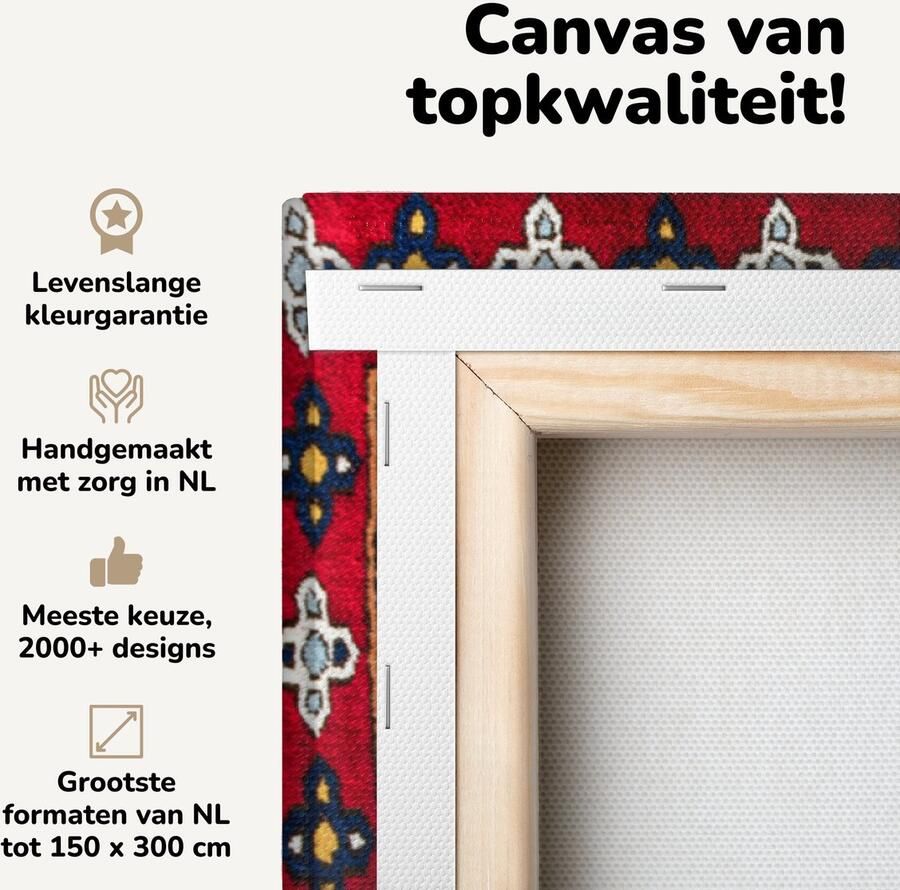 OneMillionCanvasses Canvas schilderij 150x100 cm Wanddecoratie Tapijt Patronen Vloerkleed Muurdecoratie woonkamer Slaapkamer decoratie Kamer accessoires Schilderijen - Foto 2