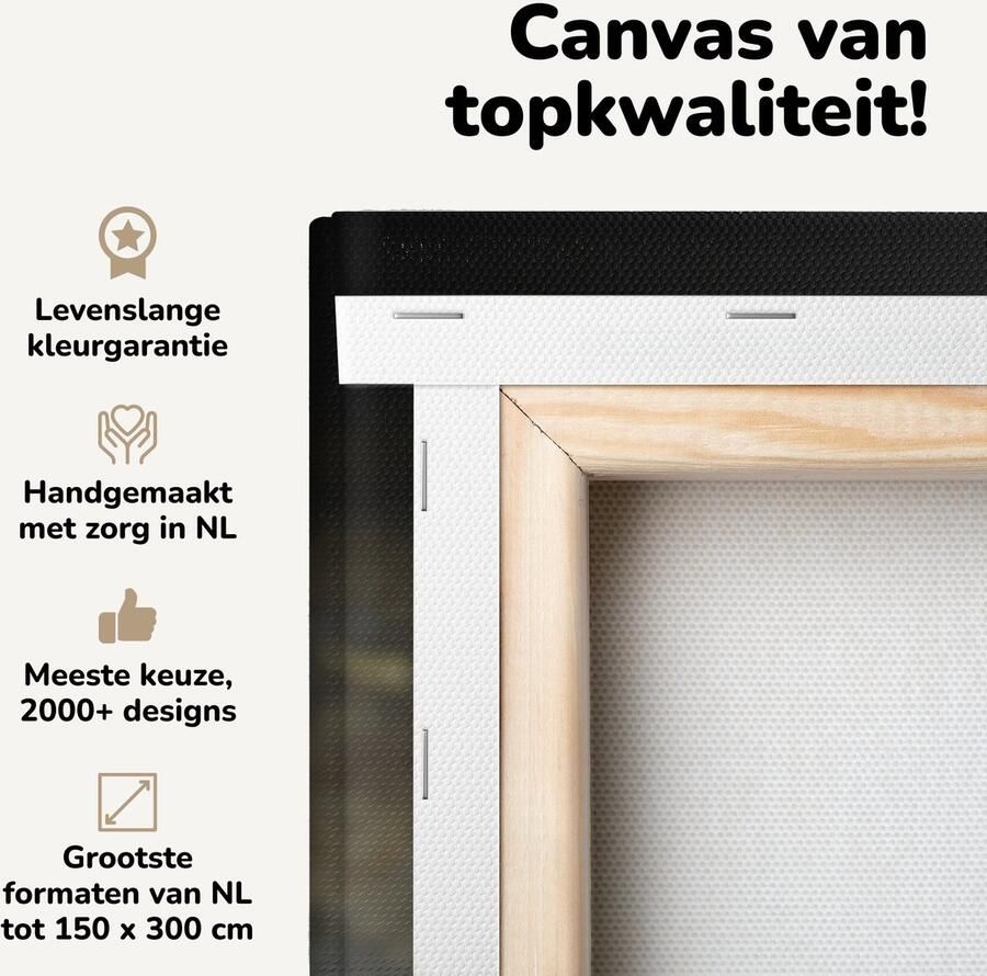 OneMillionCanvasses Canvas schilderij 160x120 cm Wanddecoratie Fruitmand Sinaasappel Mes Tafel Muurdecoratie woonkamer Slaapkamer decoratie Kamer accessoires Schilderijen - Foto 2