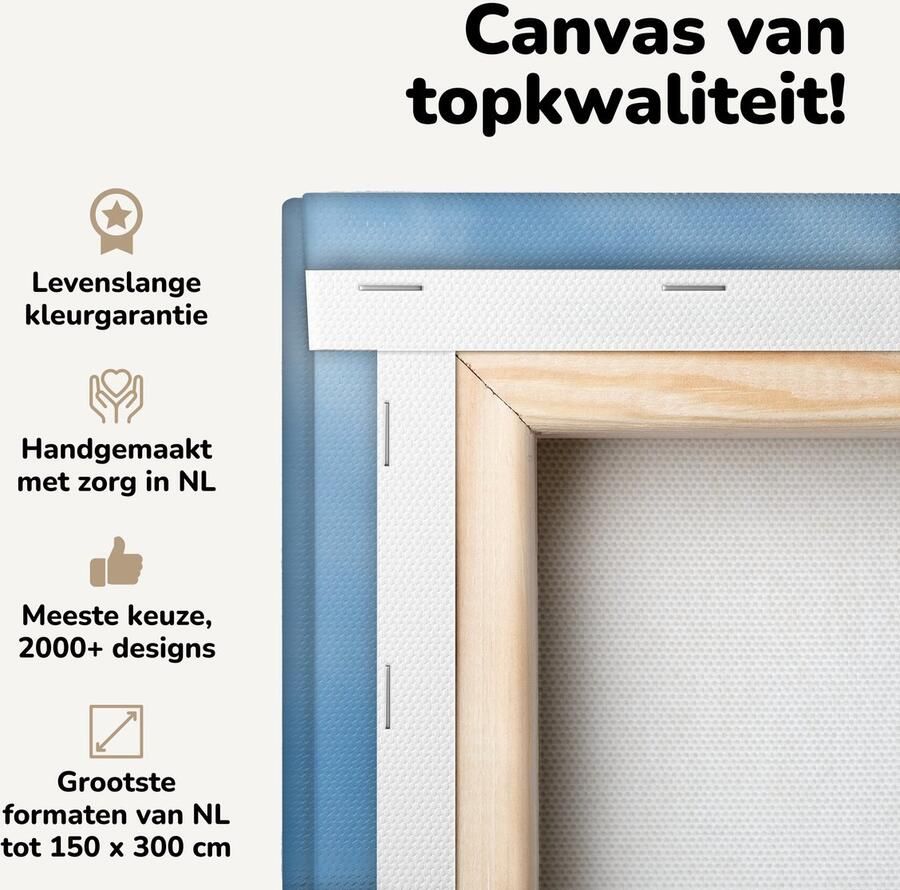 OneMillionCanvasses Canvas schilderij 160x120 cm Wanddecoratie Parasol Wolken Blauw Muurdecoratie woonkamer Slaapkamer decoratie Kamer accessoires Schilderijen - Foto 2