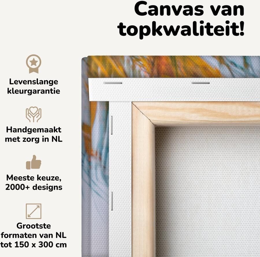 OneMillionCanvasses Canvas schilderij 160x80 cm Wanddecoratie Strand Palmbomen Parasol Muurdecoratie woonkamer Slaapkamer decoratie Kamer accessoires Schilderijen op canvas - Foto 2