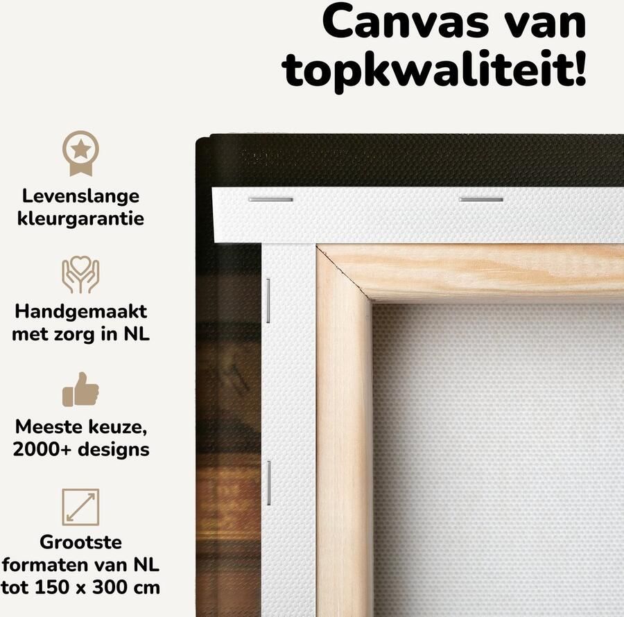 OneMillionCanvasses Canvas schilderij 180x120 cm Wanddecoratie Oude boeken in de bibliotheek van Praag Muurdecoratie woonkamer Slaapkamer decoratie Kamer accessoires Schilderijen - Foto 2