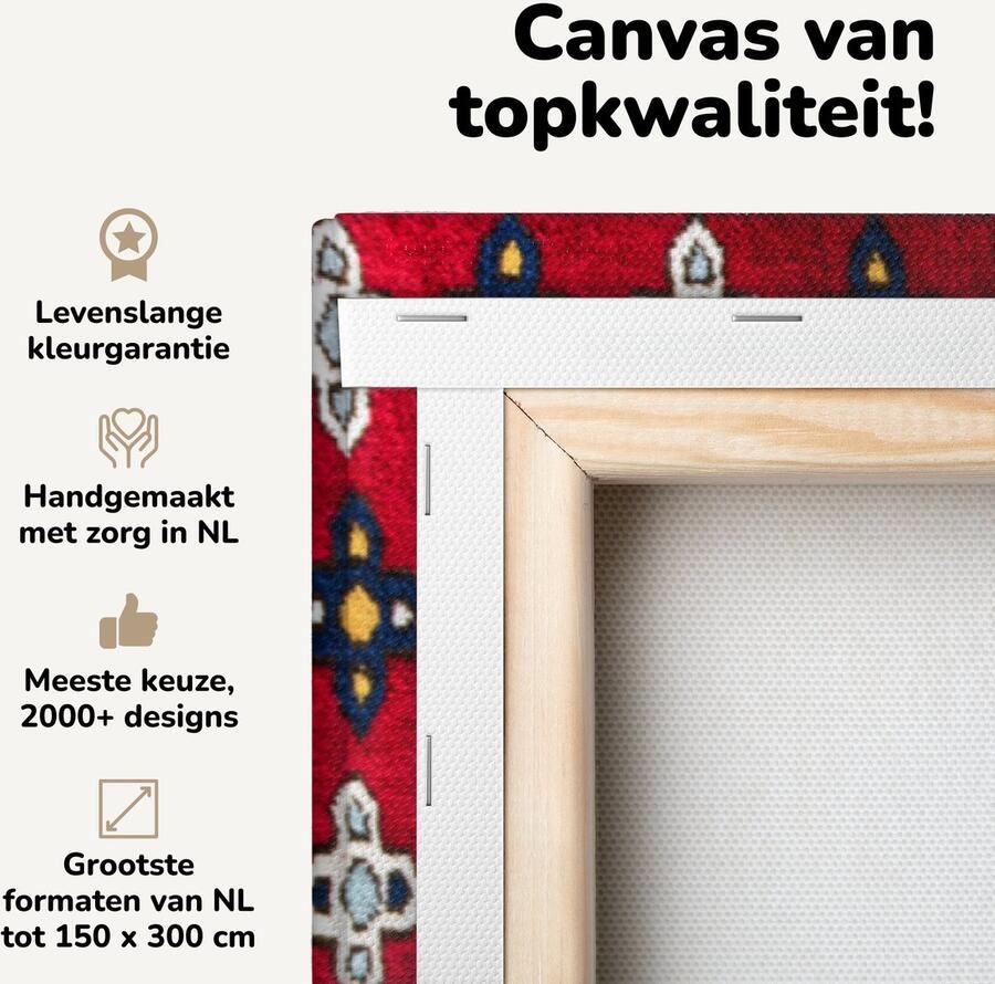 OneMillionCanvasses Canvas schilderij 180x120 cm Wanddecoratie Tapijt Patronen Vloerkleed Muurdecoratie woonkamer Slaapkamer decoratie Kamer accessoires Schilderijen - Foto 2