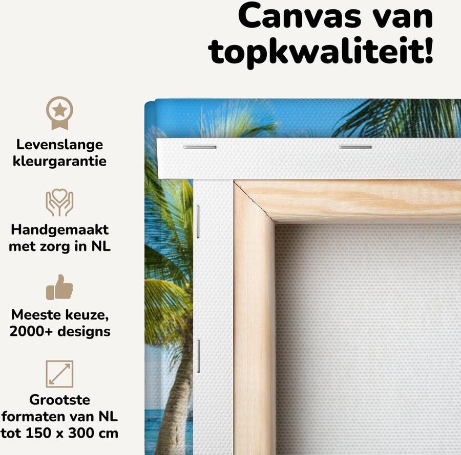 Canvas schilderij 20x20 cm Wanddecoratie Hangmat Tropisch Strand Muurdecoratie woonkamer Slaapkamer decoratie Kamer accessoires Schilderijen op canvas - Foto 2