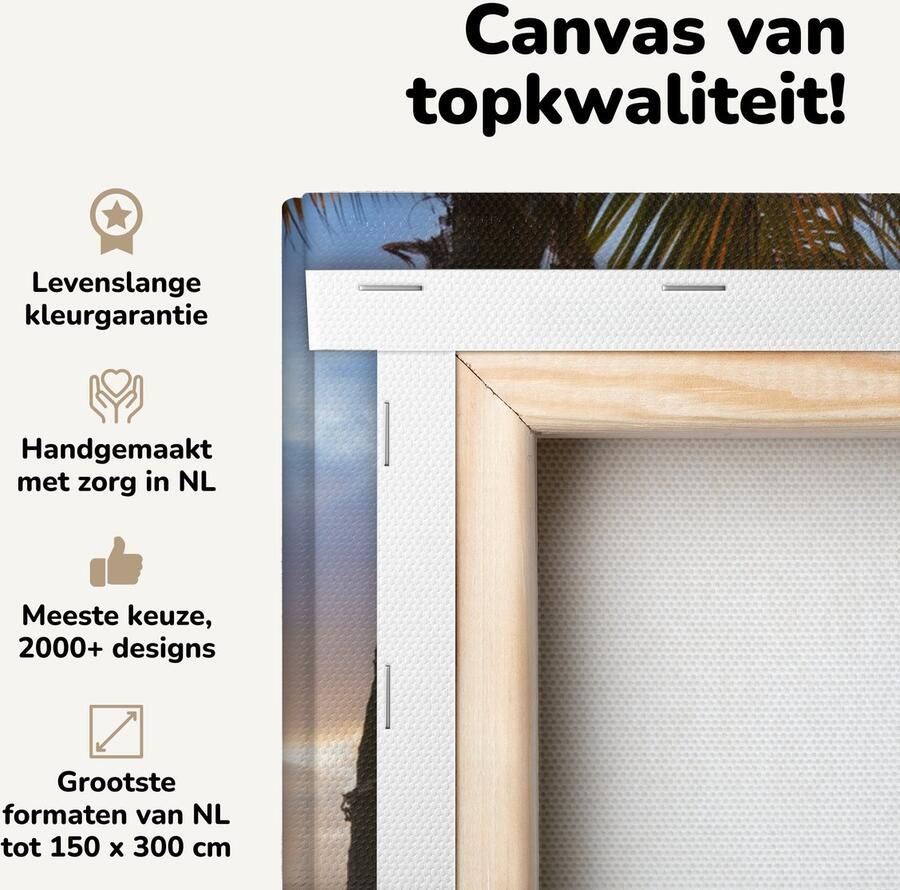 Canvas schilderij 20x20 cm Wanddecoratie Hangmat Zand Zon Muurdecoratie woonkamer Slaapkamer decoratie Kamer accessoires Schilderijen op canvas - Foto 2
