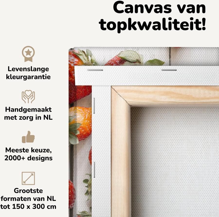 Canvas schilderij 20x30 cm Wanddecoratie Aardbei Fruit Tafel Muurdecoratie woonkamer Slaapkamer decoratie Kamer accessoires Schilderijen op canvas - Foto 2