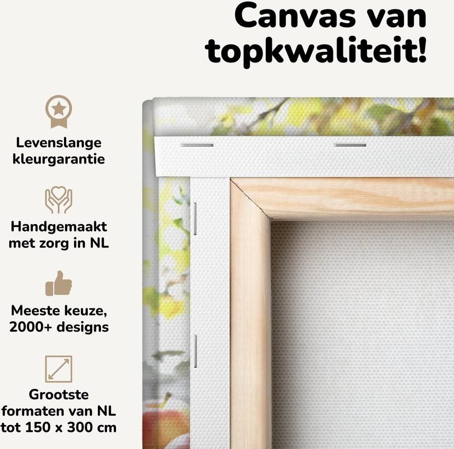 Canvas schilderij 20x30 cm Wanddecoratie Appel Fruitmand Tafel Muurdecoratie woonkamer Slaapkamer decoratie Kamer accessoires Schilderijen op canvas - Foto 2