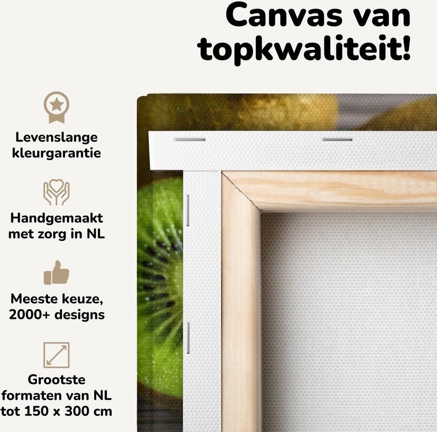 Canvas schilderij 30x20 cm Wanddecoratie Kiwi Tafel Fruit Muurdecoratie woonkamer Slaapkamer decoratie Kamer accessoires Schilderijen op canvas - Foto 2
