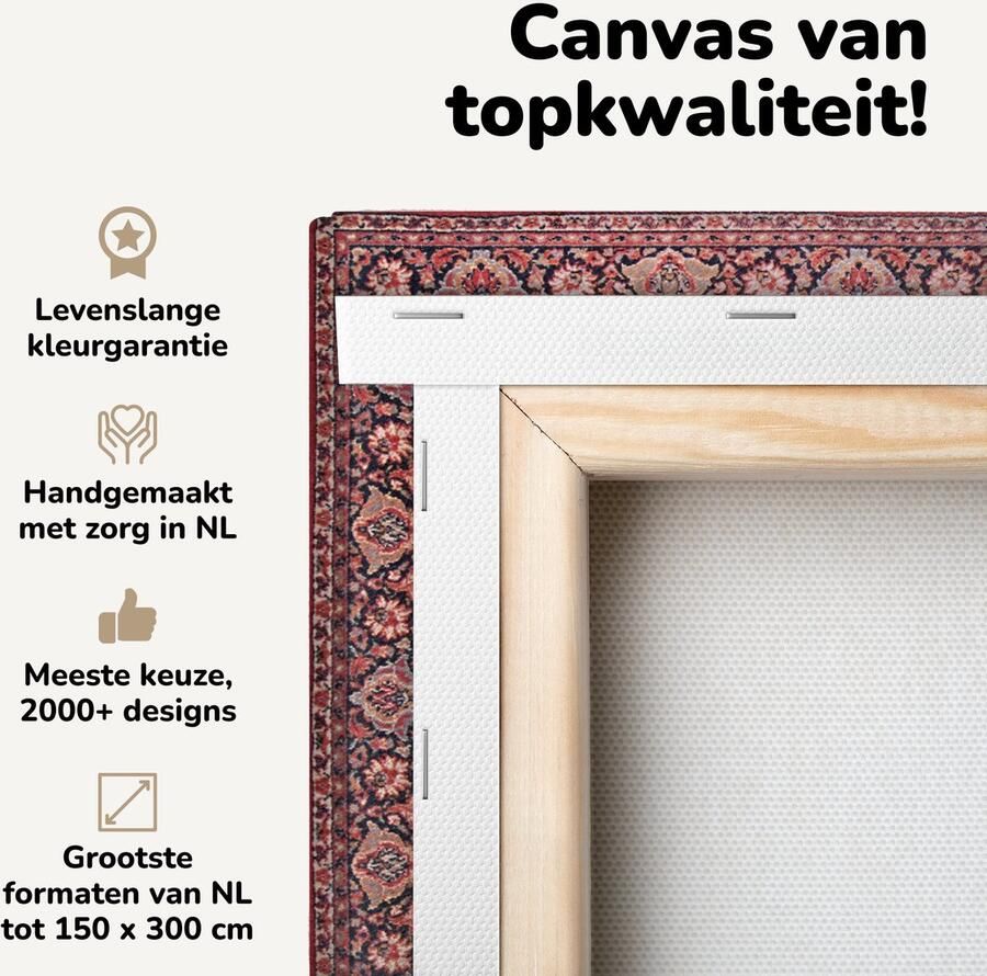 Canvas schilderij 30x20 cm Wanddecoratie Vloerkleed Perzisch Tapijt Rood Muurdecoratie woonkamer Slaapkamer decoratie Kamer accessoires Schilderijen op canvas - Foto 2