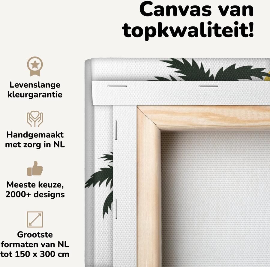Canvas schilderij 40x30 cm Wanddecoratie Krokodil Hangmat Palmboom Muurdecoratie woonkamer Slaapkamer decoratie Kamer accessoires Schilderijen op canvas - Foto 2