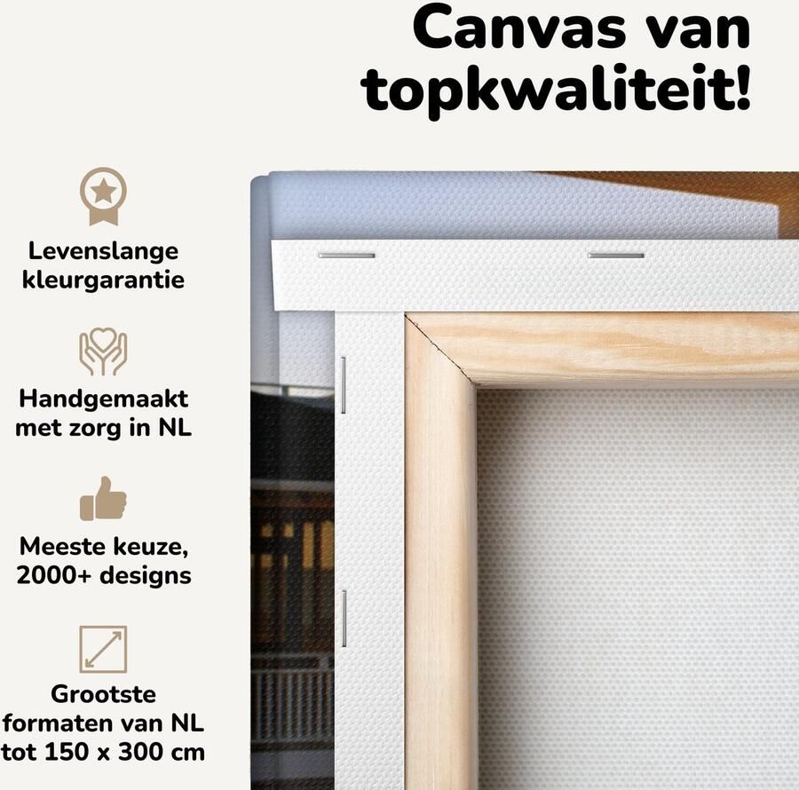 Canvas schilderij 50x50 cm Wanddecoratie Hangmat in een strandhuis Muurdecoratie woonkamer Slaapkamer decoratie Kamer accessoires Schilderijen op canvas - Foto 2