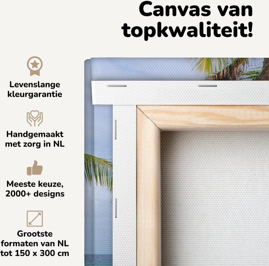 Canvas schilderij 50x50 cm Wanddecoratie Hangmat Zee Strand Muurdecoratie woonkamer Slaapkamer decoratie Kamer accessoires Schilderijen op canvas - Foto 2