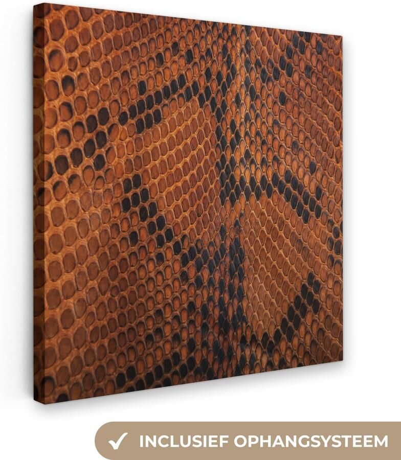 Canvas schilderij 50x50 cm Wanddecoratie Inductie beschermer Leer Oranje Dierenhuid Muurdecoratie woonkamer Slaapkamer decoratie Kamer accessoires Schilderijen op canvas - Foto 2