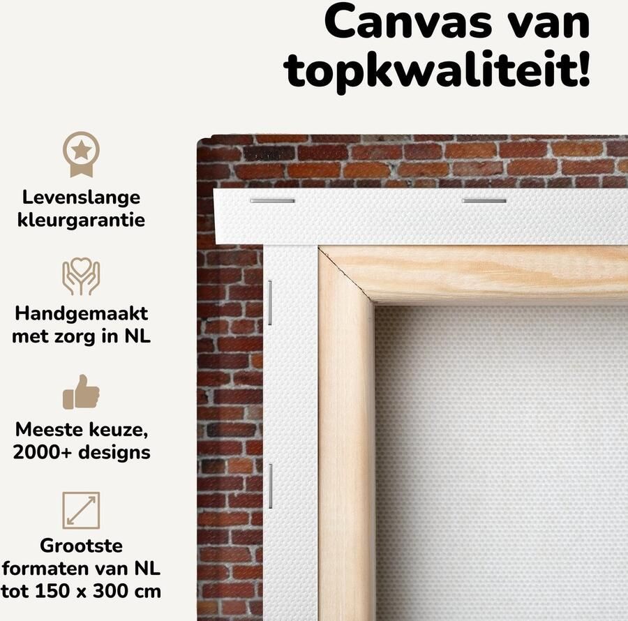 Canvas schilderij 60x40 cm Wanddecoratie Baksteen Bank Groen Muurdecoratie woonkamer Slaapkamer decoratie Kamer accessoires Schilderijen op canvas - Foto 2