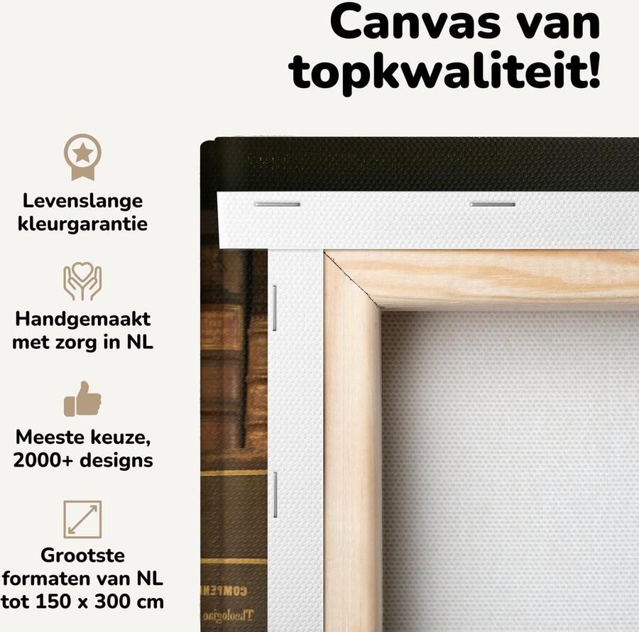 Canvas schilderij 60x40 cm Wanddecoratie Oude boeken in de bibliotheek van Praag Muurdecoratie woonkamer Slaapkamer decoratie Kamer accessoires Schilderijen op canvas - Foto 2