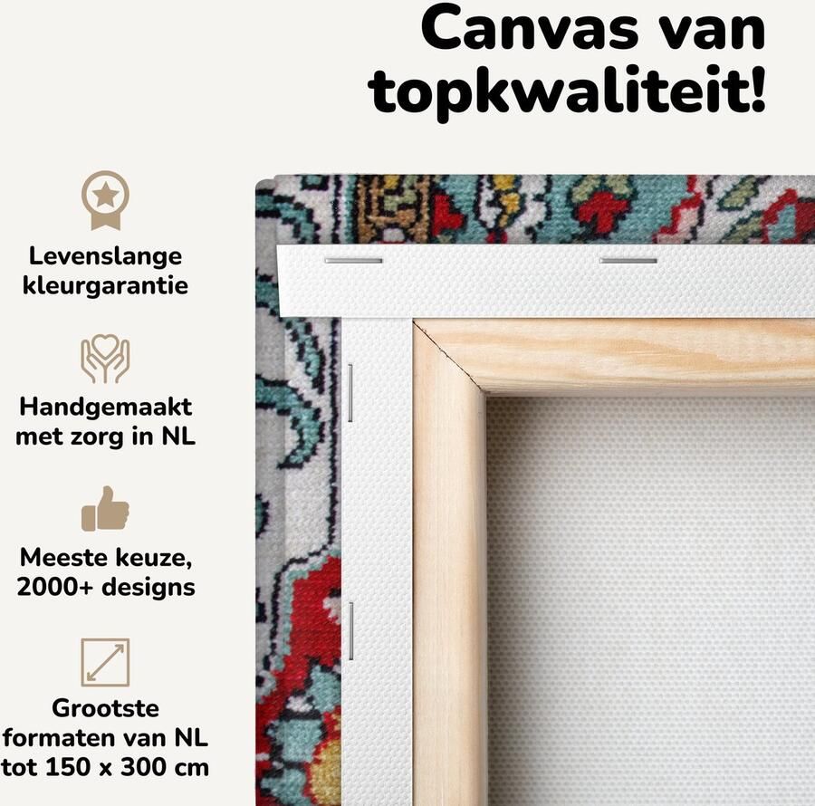 Canvas schilderij 90x60 cm Wanddecoratie Perzisch Tapijt Vloerkleed Kleuren Muurdecoratie woonkamer Slaapkamer decoratie Kamer accessoires Schilderijen op canvas - Foto 2