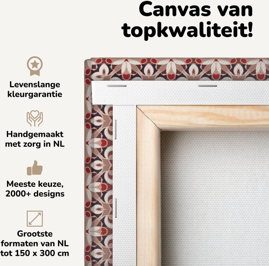 Canvas schilderij 60x40 cm Wanddecoratie Perzisch Tapijt Vloerkleed Mandala Rood Muurdecoratie woonkamer Slaapkamer decoratie Kamer accessoires Schilderijen op canvas - Foto 2