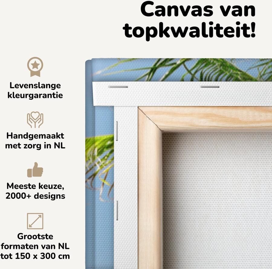 Canvas schilderij 80x160 cm Wanddecoratie Hangmat Strand Palmbomen Muurdecoratie woonkamer Slaapkamer decoratie Kamer accessoires Schilderijen op canvas - Foto 2