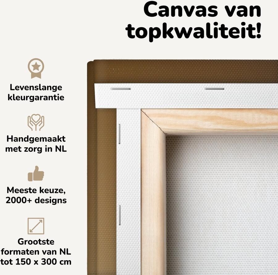 OneMillionCanvasses Canvas schilderij 80x160 cm Wanddecoratie Kat Eettafel Bord Muurdecoratie woonkamer Slaapkamer decoratie Kamer accessoires Schilderijen - Foto 2