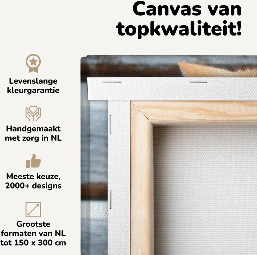 Canvas schilderij 80x40 cm Wanddecoratie Katten Bank Hout Muurdecoratie woonkamer Slaapkamer decoratie Kamer accessoires Schilderijen op canvas - Foto 2
