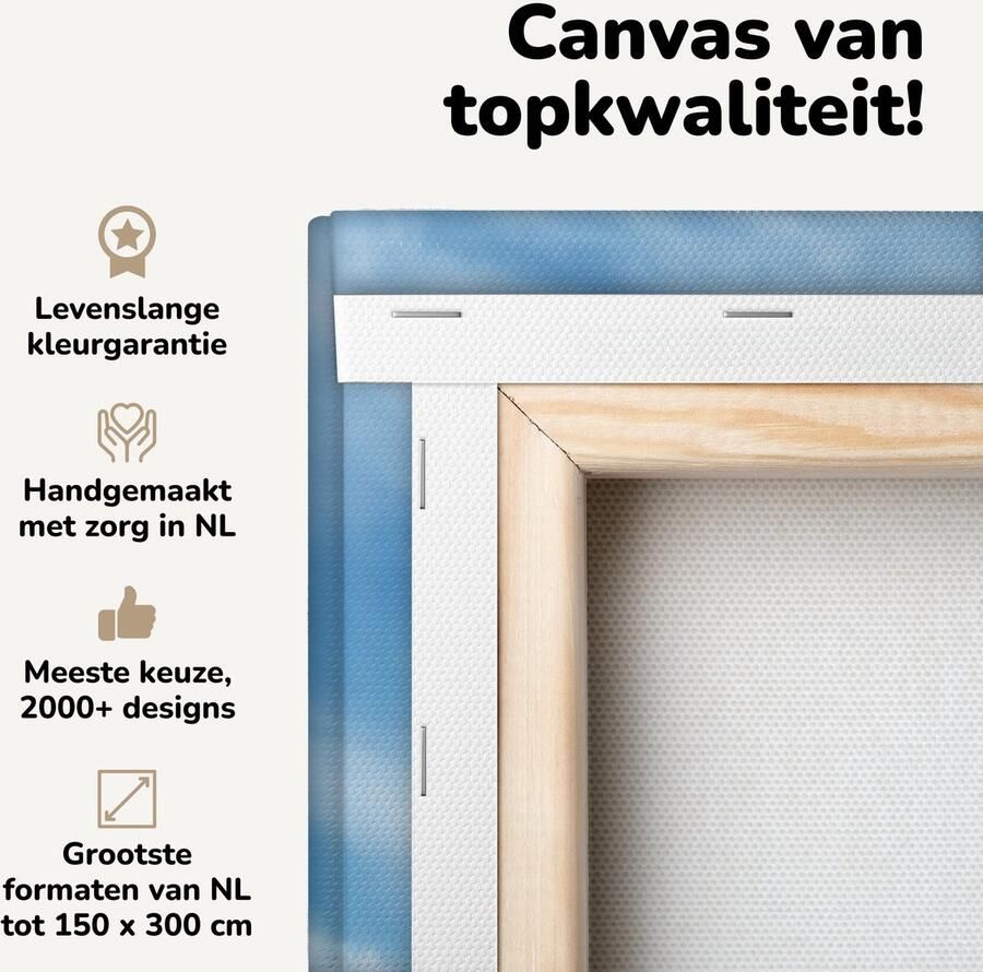Canvas schilderij 80x60 cm Wanddecoratie Parasol Wolken Blauw Muurdecoratie woonkamer Slaapkamer decoratie Kamer accessoires Schilderijen op canvas - Foto 2