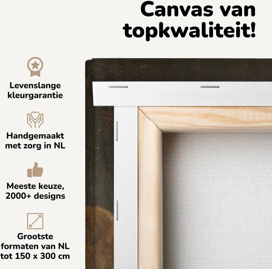Canvas schilderij 90x120 cm Wanddecoratie Meisje bij een kinderstoel Schilderij van Govert Flinck Muurdecoratie woonkamer Slaapkamer decoratie Kamer accessoires Schilderijen op canvas - Foto 2